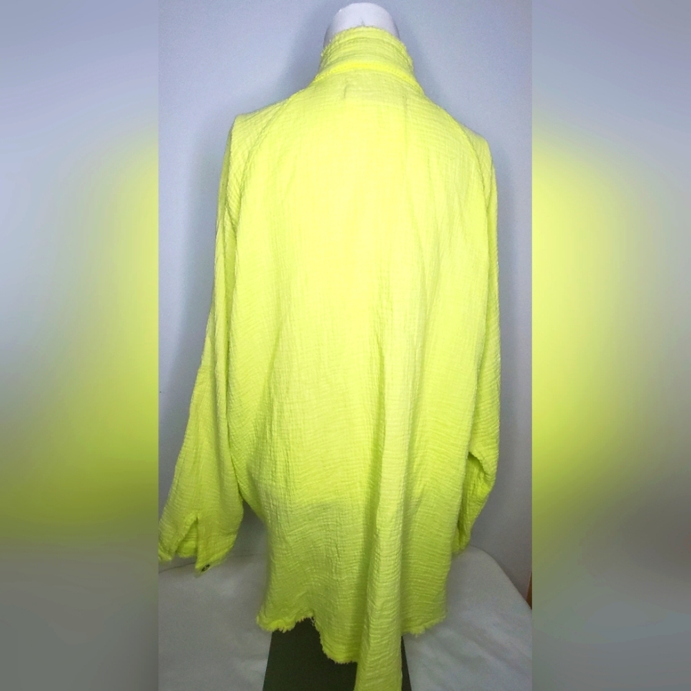 Free People Size S-We The Free Collection Soft Yellow Cotton Gauze Textile - Picture 4 of 9